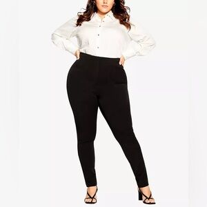 NWT City Chic Women's Plus Size Emma Trousers Black Size 22